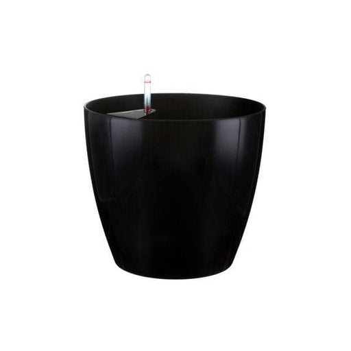 13.5 inch (34 cm) gw 07 self watering round plastic planter (black) 