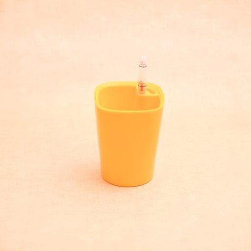 4 inch (10 cm) gw 03 self watering round plastic planter (yellow) (set of 3) 