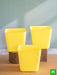 6.7 inch (17 cm) square plastic planter with rounded edges (yellow) (set of 3) 