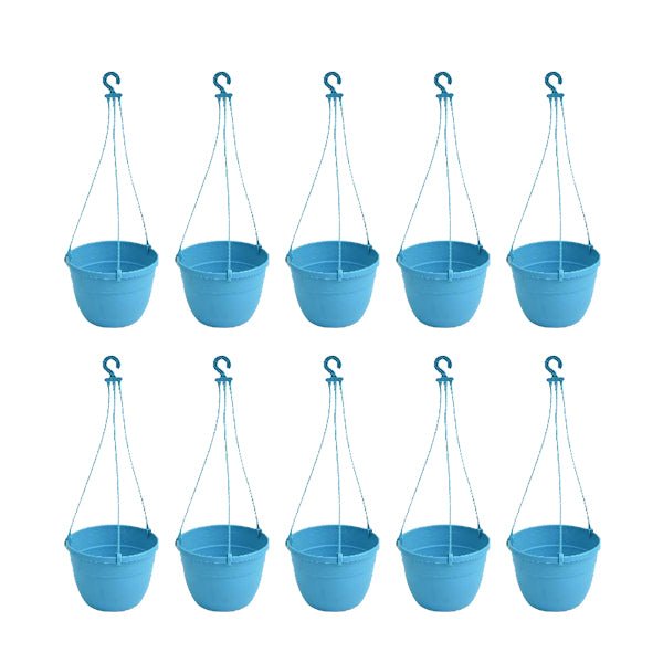 7.1 inch (18 cm) Corsica No. 18 Hanging Round Plastic Pot (Set of 10)(Sky Blue)