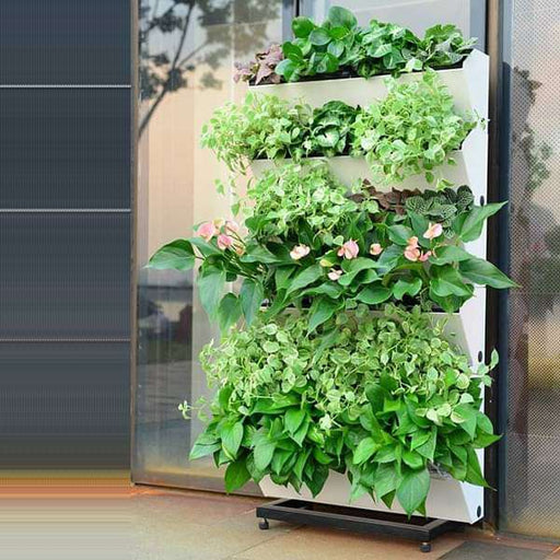 22.4 inch (57 cm) hydrofall self watering vertical garden planter and wall rack kit (ivory) 