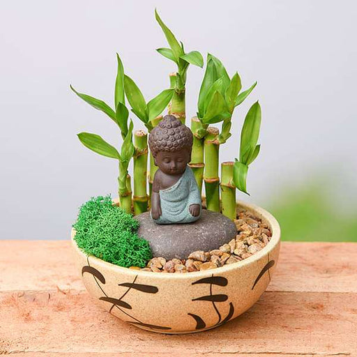 diy meditating buddha - miniature garden