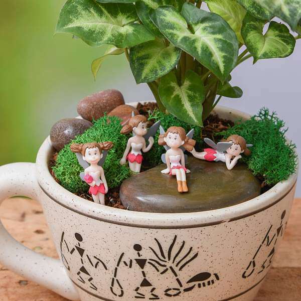 diy the fairy garden for baby shower - miniature garden