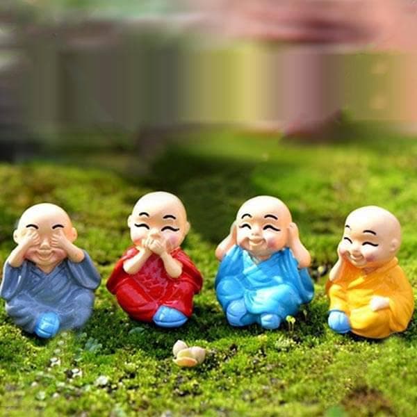 Buy Cute monks plastic miniature garden toys Small Gloss Finish