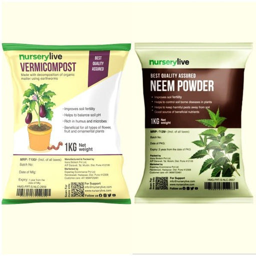 pack of vermicompost and neem cake for house plants