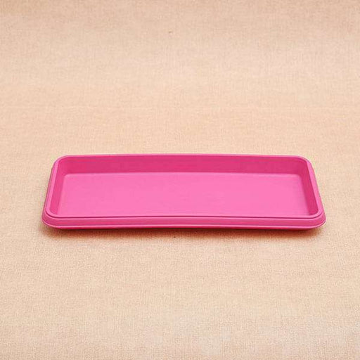 11.2 inch (28 cm) rectangle plastic plate for 11.8 inch (30 cm) bello window planter no. 30 pot (dark pink) (set of 3) 