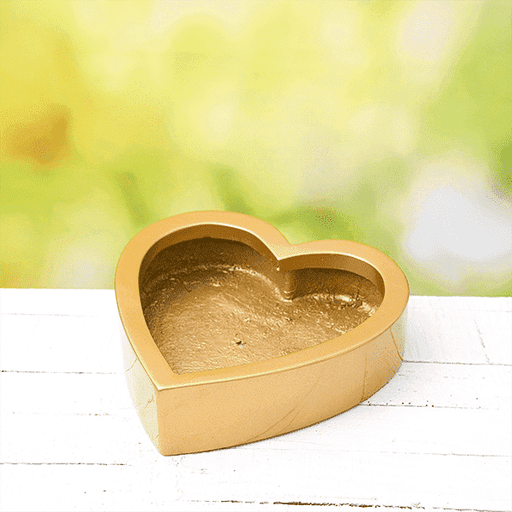 12 inch (30 cm) sml - 013 bonsai heart shaped fiberglass planter (golden color)