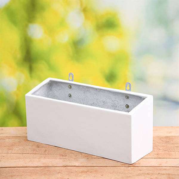 Buy 15 inch (38 cm) SML-010 Wall Mounted Rectangle Fiberglass Planter  (White) online from Nurserylive at lowest price.