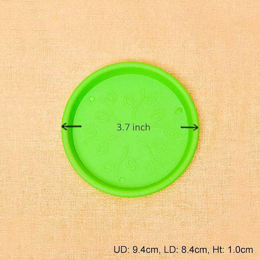 3.7 inch (9 cm) round plastic plate for 4 inch (10 cm) grower pots (green) (set of 6) 