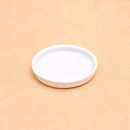 4.2 inch (11 cm) round ceramic plate for 4 inch (10 cm) ceramic pot (white) (set of 6) 