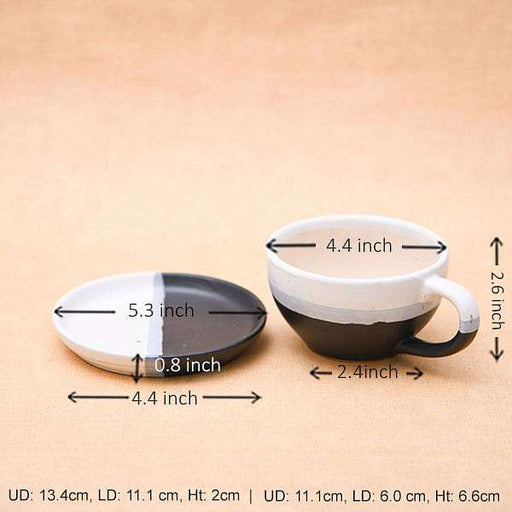 4.4 inch (11 cm) cp001 cup shape round ceramic pot with plate (white 