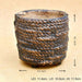 4.7 inch (12 cm) rope design round ceramic pot (brown) (set of 2) 