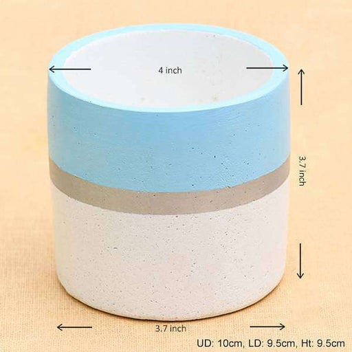 4 inch (10 cm) circlet concrete pot (rustic white 