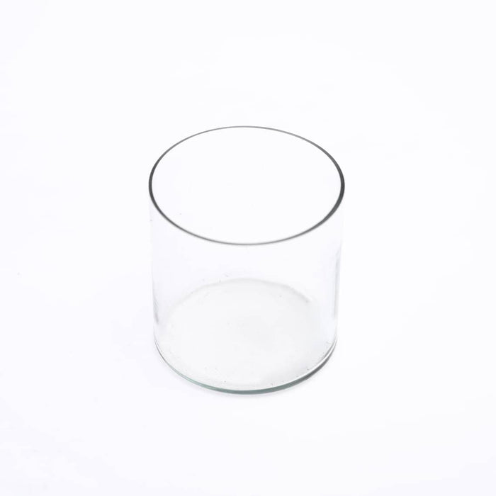 4 inch (10 cm) cylindrical glass vase 