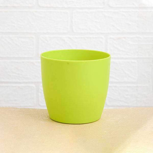 5.3 inch (13 cm) ronda no. 1412 round plastic planter (green) (set of 6) 