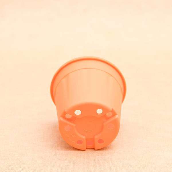 6 inch (15 cm) grower round plastic pot (orange) (set of 6) 