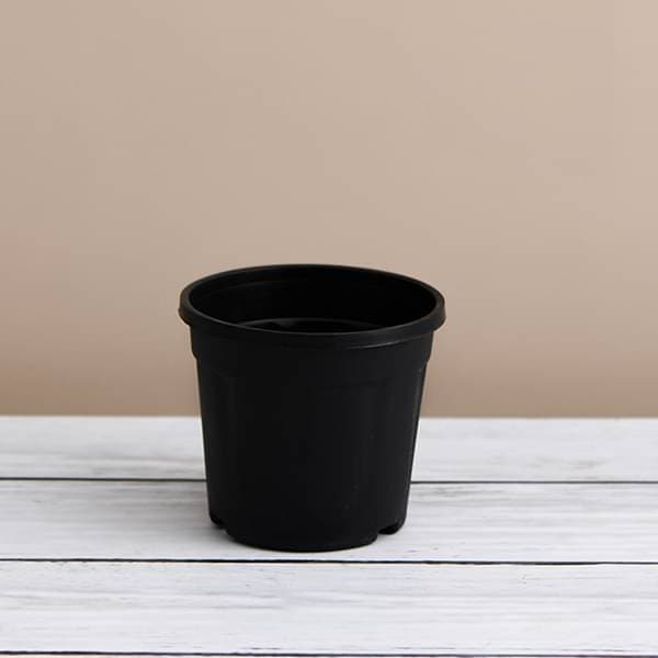 7 inch (18 cm) grower round plastic pot (black) (set of 6) 