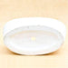 9.8 inch (25 cm) embossed marble finish oval ceramic pot (white) (set of 2) 