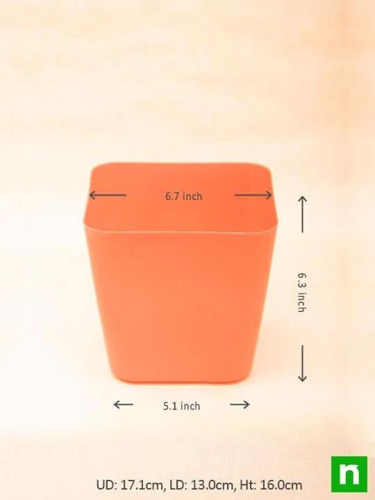 6.7 inch Square Plastic Planter with Rounded Edges Mix Color (set of 5)