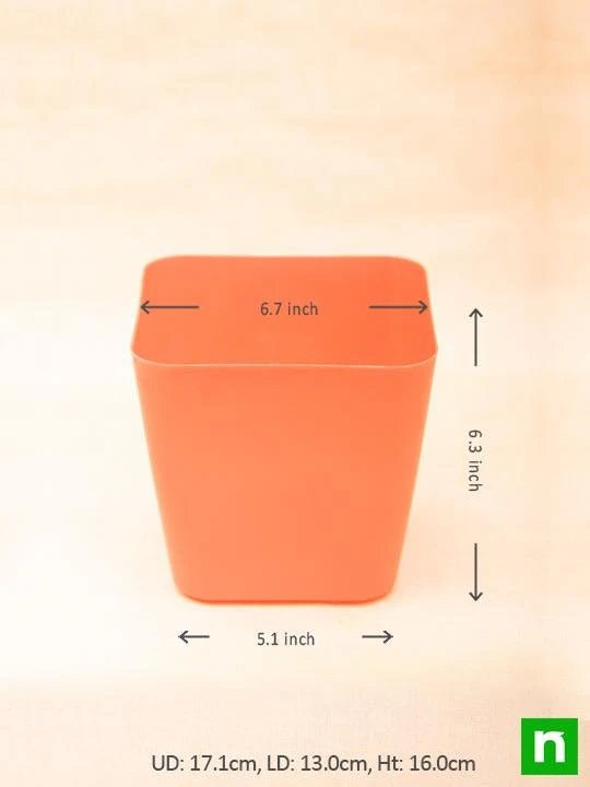 6.7 inch Square Plastic Planter with Rounded Edges Mix Color (set of 3)