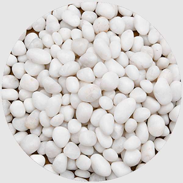 Super Marble Pebbles (White, Small, Polished) - 250 g