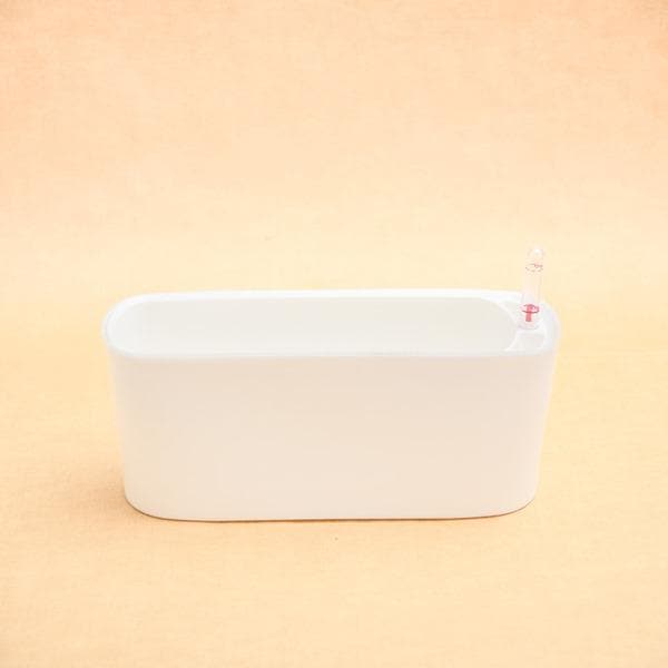 12 inch (30 cm) gw 04 self watering rectangle plastic planter (white) 