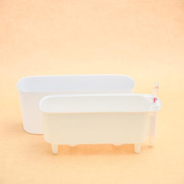 12 inch (30 cm) gw 04 self watering rectangle plastic planter (white) 
