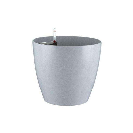 13.5 inch (34 cm) gw 07 self watering round plastic planter (grey) 