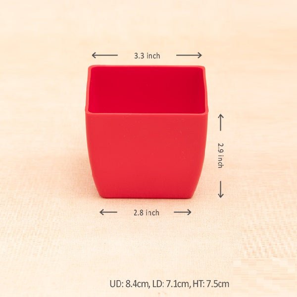 3.3 inch (8 cm) Square Plastic Planter with Rounded Edges