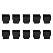 3.3 inch (8 cm) Square Plastic Planter with Rounded Edges (Set of 10)(Black)