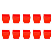 3.3 inch (8 cm) Square Plastic Planter with Rounded Edges (Set of 10)(Red)