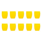 3.3 inch (8 cm) Square Plastic Planter with Rounded Edges (Set of 10)(Yellow)