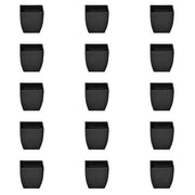 3.3 inch (8 cm) Square Plastic Planter with Rounded Edges (Set of 15)(Black)
