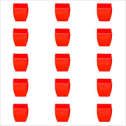3.3 inch (8 cm) Square Plastic Planter with Rounded Edges (Set of 15)(Red)