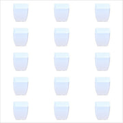 3.3 inch (8 cm) Square Plastic Planter with Rounded Edges (Set of 15)(White)