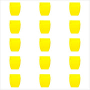 3.3 inch (8 cm) Square Plastic Planter with Rounded Edges (Set of 15)(Yellow)