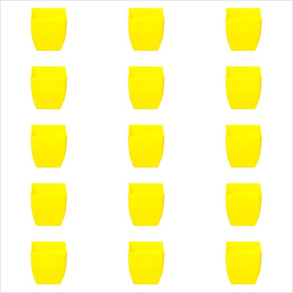 3.3 inch (8 cm) Square Plastic Planter with Rounded Edges (Set of 15)(Yellow)
