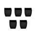 3.3 inch (8 cm) Square Plastic Planter with Rounded Edges (Set of 5)(Black)