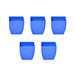3.3 inch (8 cm) Square Plastic Planter with Rounded Edges (Set of 5)(Blue)