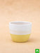 3.7 inch (9 cm) round egg ceramic pot with plate (white 
