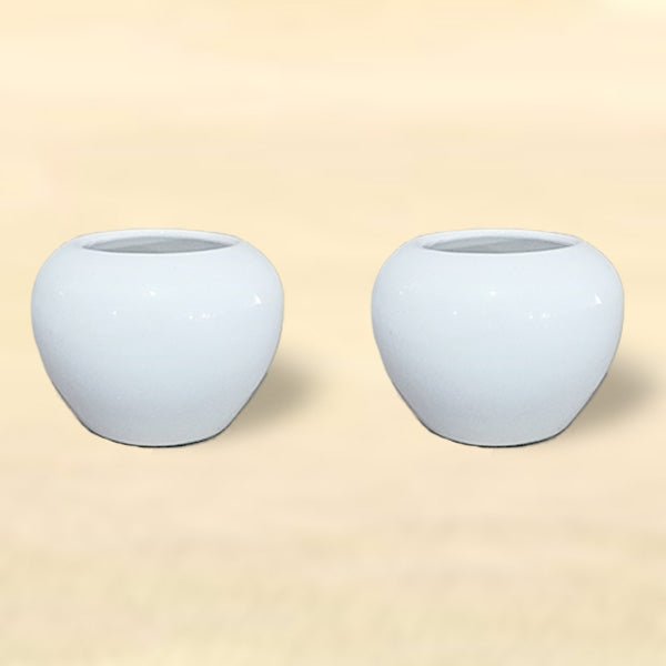 3 inch (7 cm) Apple Round Ceramic Pot