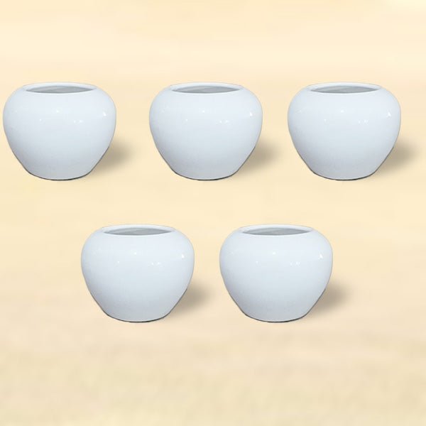 3 inch (7 cm) Apple Round Ceramic Pot