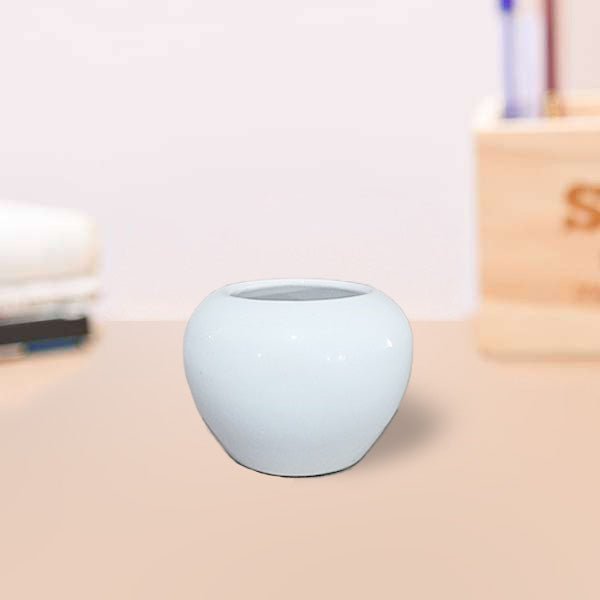 3 inch (7 cm) Apple Round Ceramic Pot
