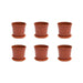 3 inch (8 cm) Grower Round Plastic Pot (Set fo 6)(Terracota)(With Plate)