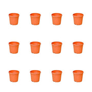 3 inch (8 cm) Grower Round Plastic Pot (Set of 12)(Terracota)(Without Plate)