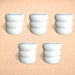 4.5 inch (11 cm) Ring Design Round Ceramic Pot (Set of 5)(White)