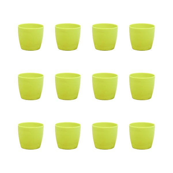 4.5 inch (11 cm) Ronda No. 1110 Round Plastic Planter (Set of 12)(Green)