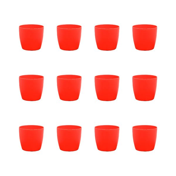 4.5 inch (11 cm) Ronda No. 1110 Round Plastic Planter (Set of 12)(Red)