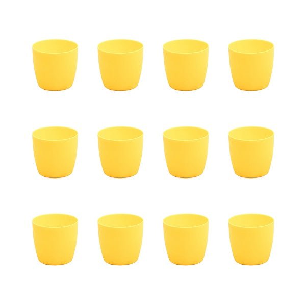 4.5 inch (11 cm) Ronda No. 1110 Round Plastic Planter (Set of 12)(Yellow)