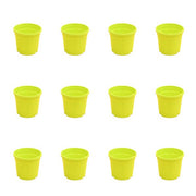 4 inch (10 cm) Grower Round Plastic Pot (Set of 12)(Lime Yellow)(Without Plate)